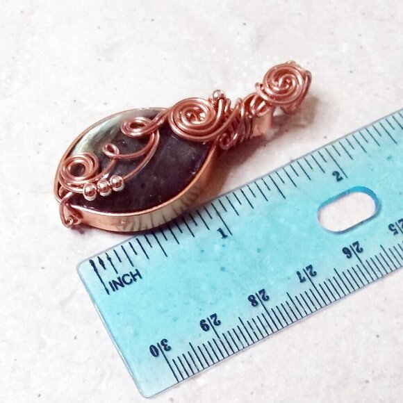 Mesmerizing Labradorite Pendant - Copper Wire Wrap! Handmade + One-of-a-kind! - Picture 11 of 13